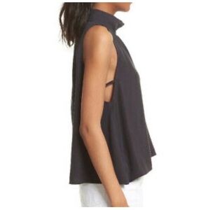 Free People Black Palm Breeze Mock Neck Top | XS |